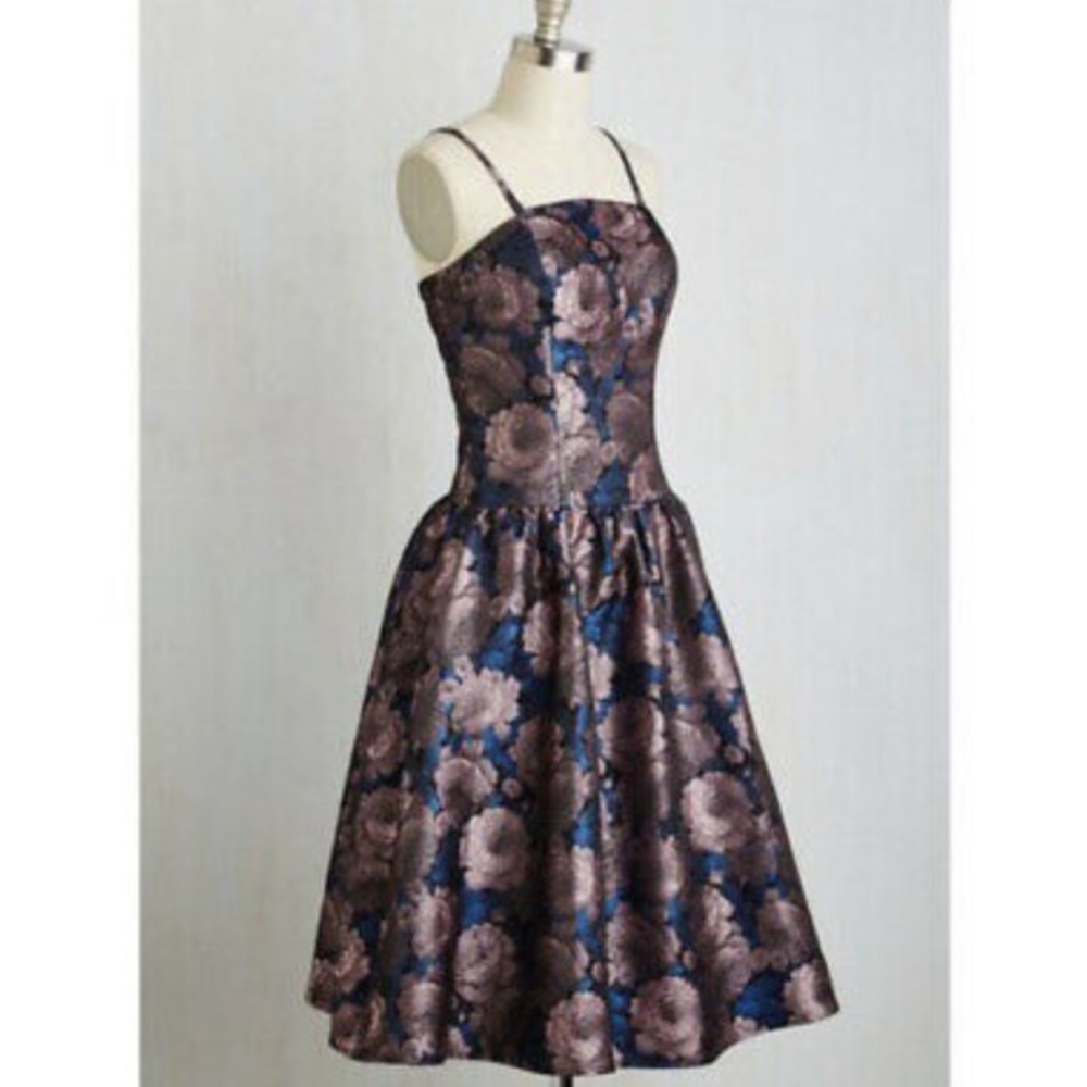 Chi Chi London strapless floral cocktail dress